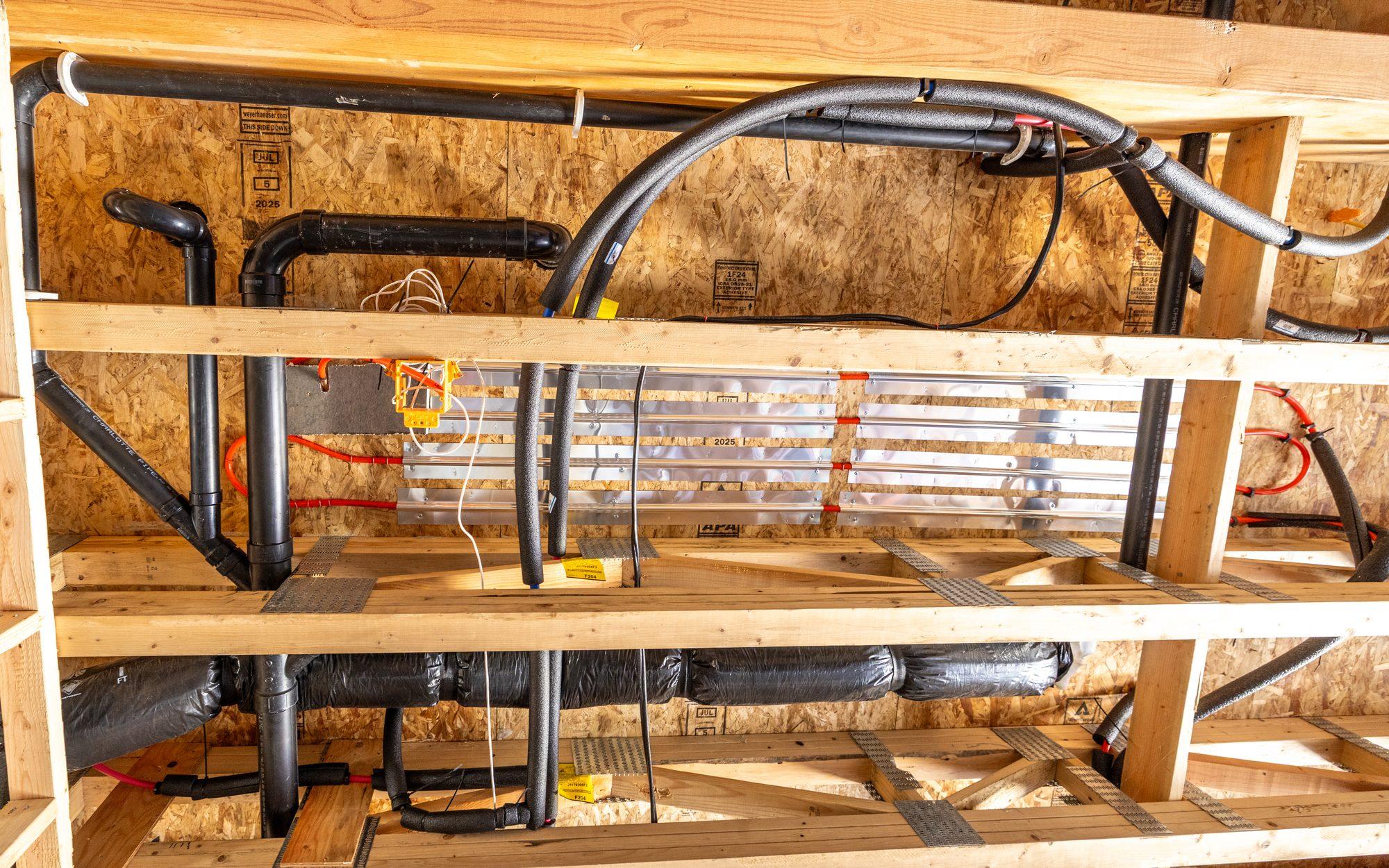 Radiant floor heat tubing installation