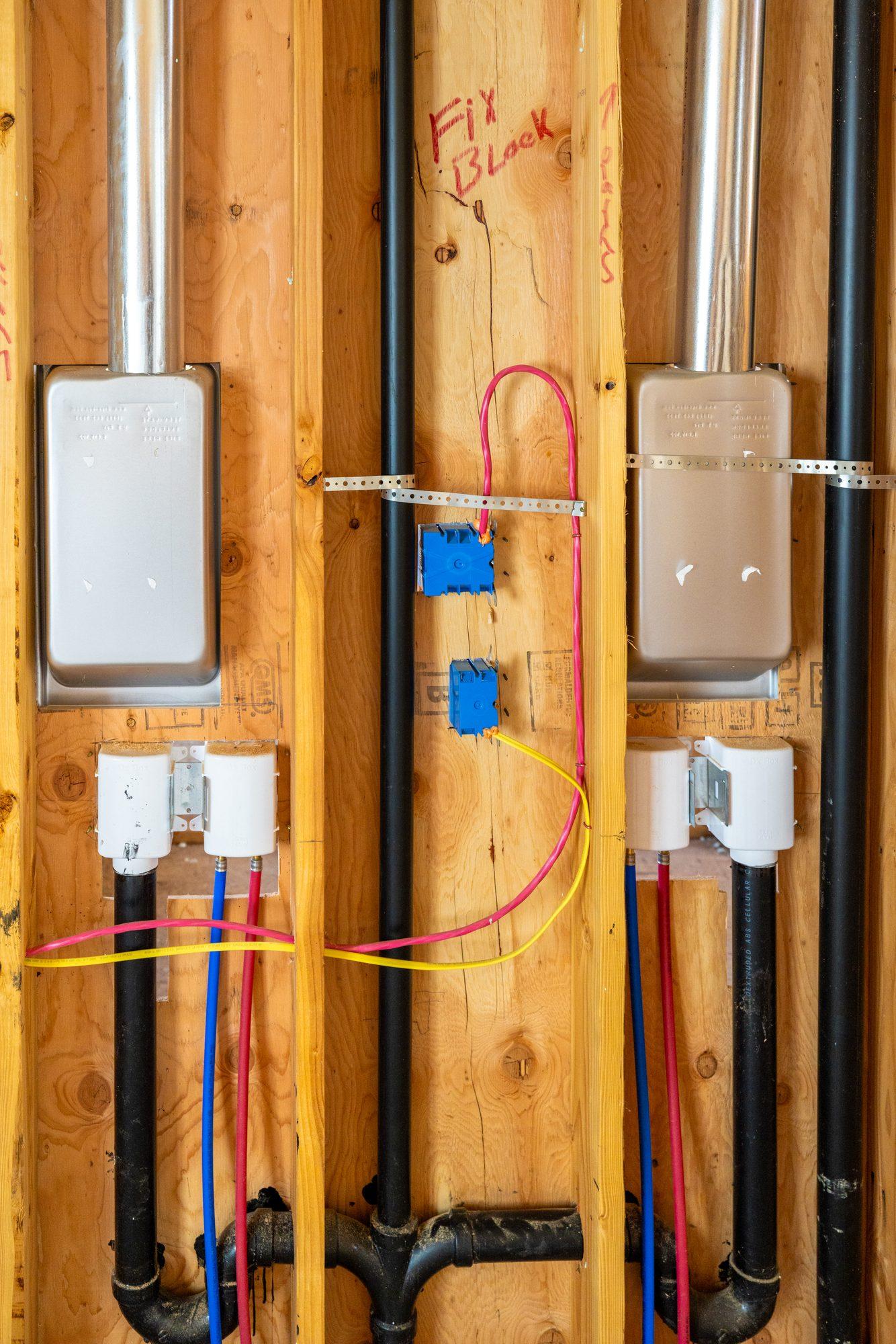Plumber pressure-testing a new gas line