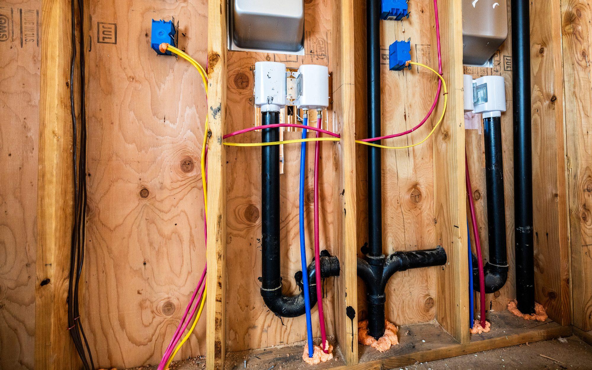 Plumber installing a new gas line