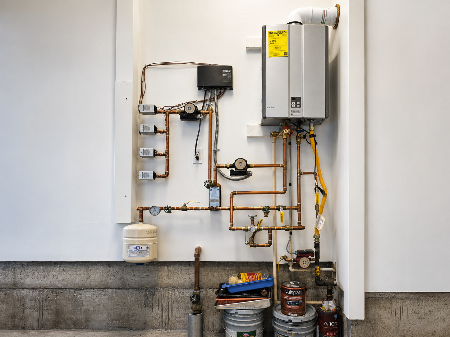 Finished tankless water heater installation